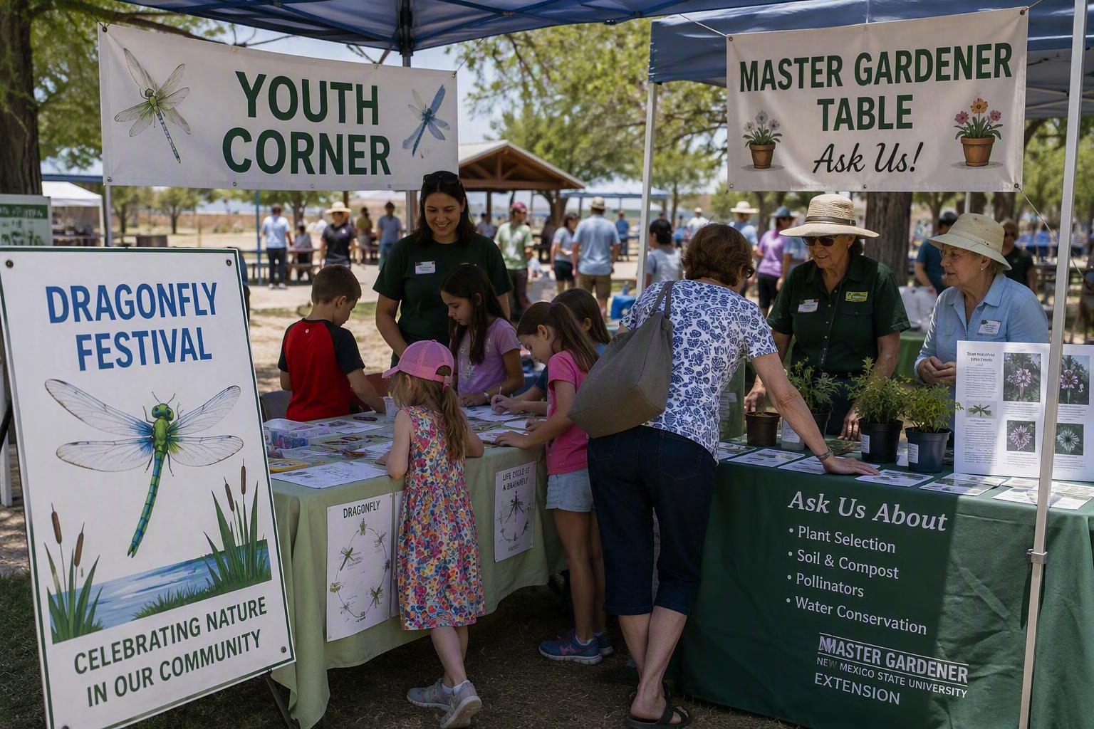 Community members at dragonfly festival