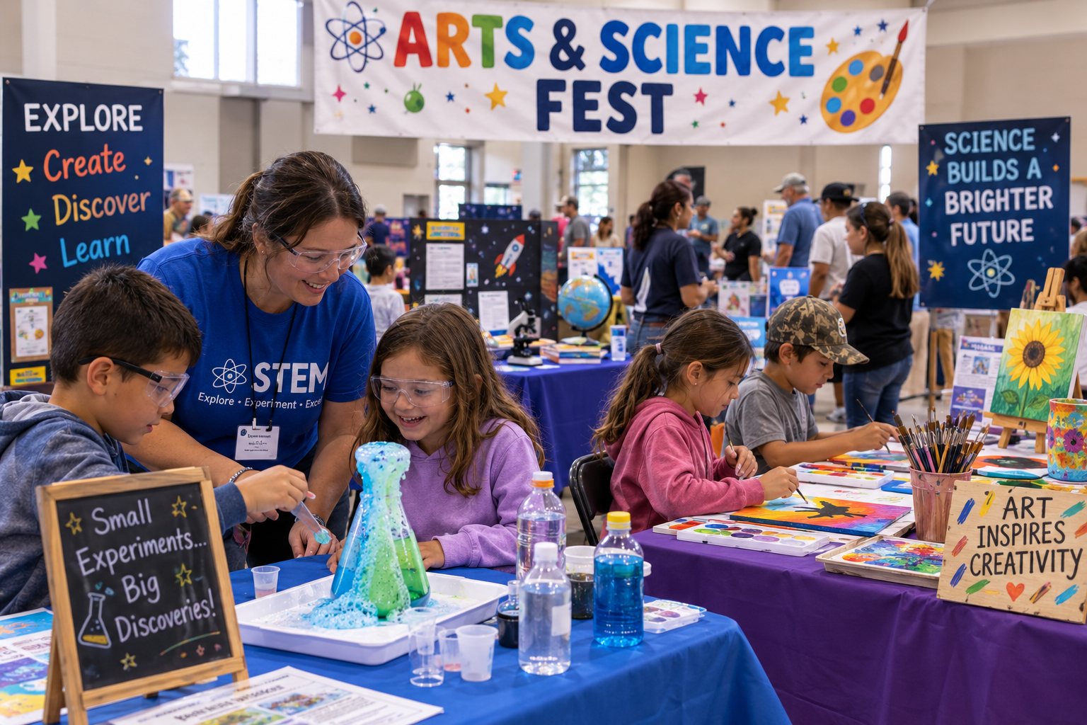 Community members at science festival